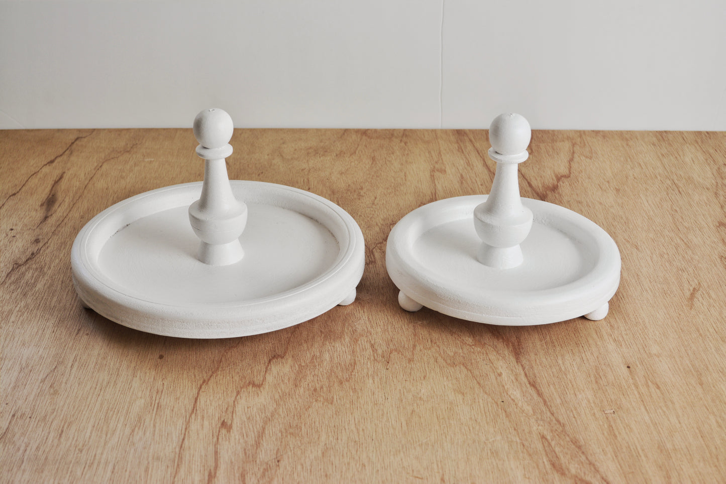 White Serving Tray Stand Set