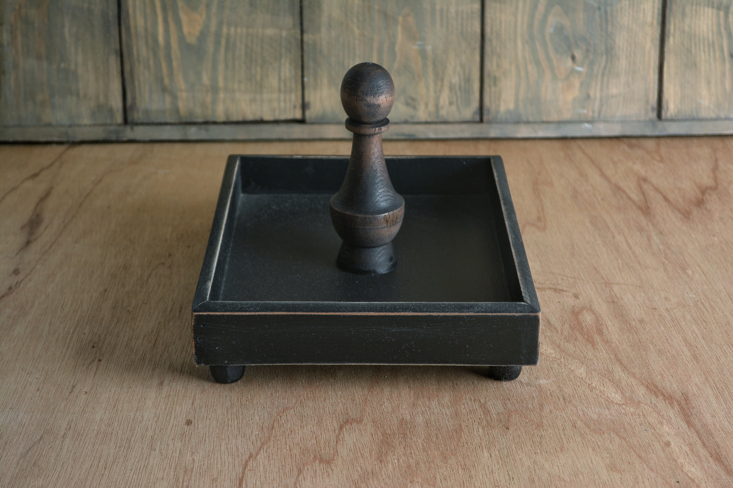 Black Serving Tray Stand