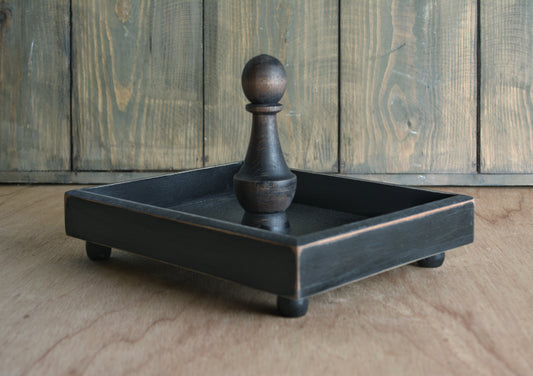 Black Serving Tray Stand